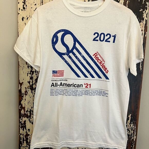 NWOT Men’s Young & Reckless all American 21’ T-shirt. Size M. - Picture 1 of 6